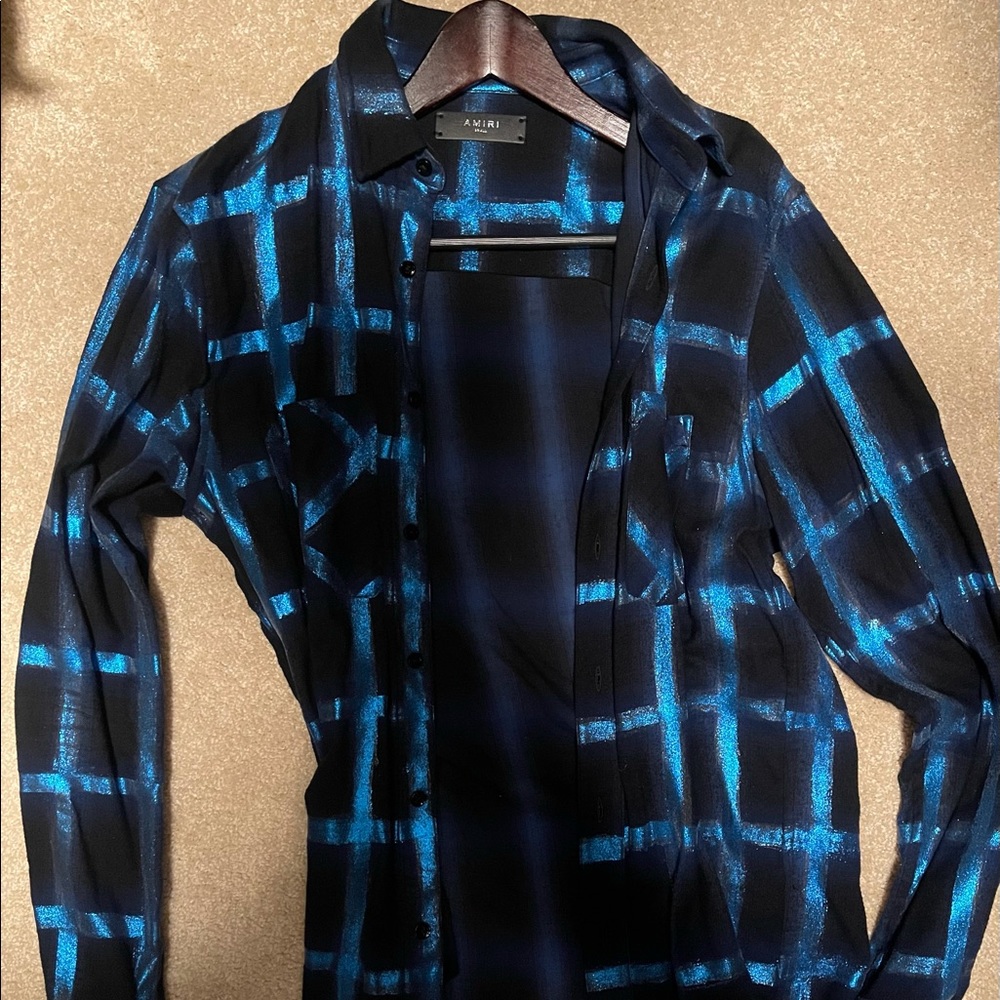 Mike Amiri , Worn but good condition, Metallic blue with glitter, black